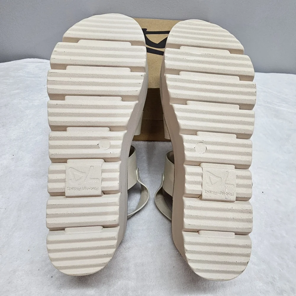 Women's DIRTY LAUNDRY Cream Platform Wedge Sandals SZ 9.5 NEW - Picture 7 of 10